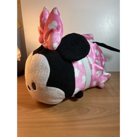 Disney Tsum Tsum Minnie Mouse Pink White Large Plush Stuffed Toy Doll - Picture 2 of 8